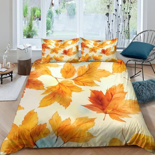 Parure de Lit 140x200 Automne Housse de Couette pour Adolescent