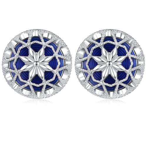 Gemelos HONEY BEAR con diseño floral hueco azul y plata miniatura 2
