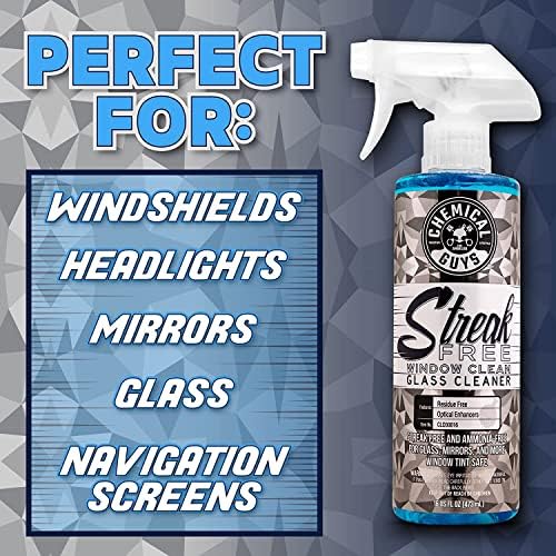 Chemical Guys Streak Free Glass & Window Cleaner (Works on Mirrors, Navigation Screens & More; Car, Truck, SUV and Home Use), Ammonia Free & Safe on Tinted Windows, 473 ml - 1