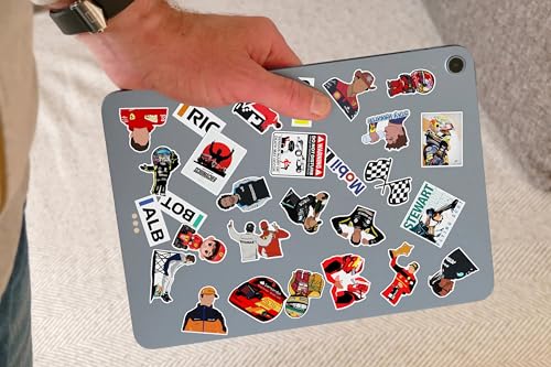 Image of WallDesign Ultimate F1 Racing Sticker Set Collection of 56 - Mobile, Laptop, Accessories, Gifting - Durable, Laminated, Quality Printed Vinyl for True Racing Fans-Self-Adhesive