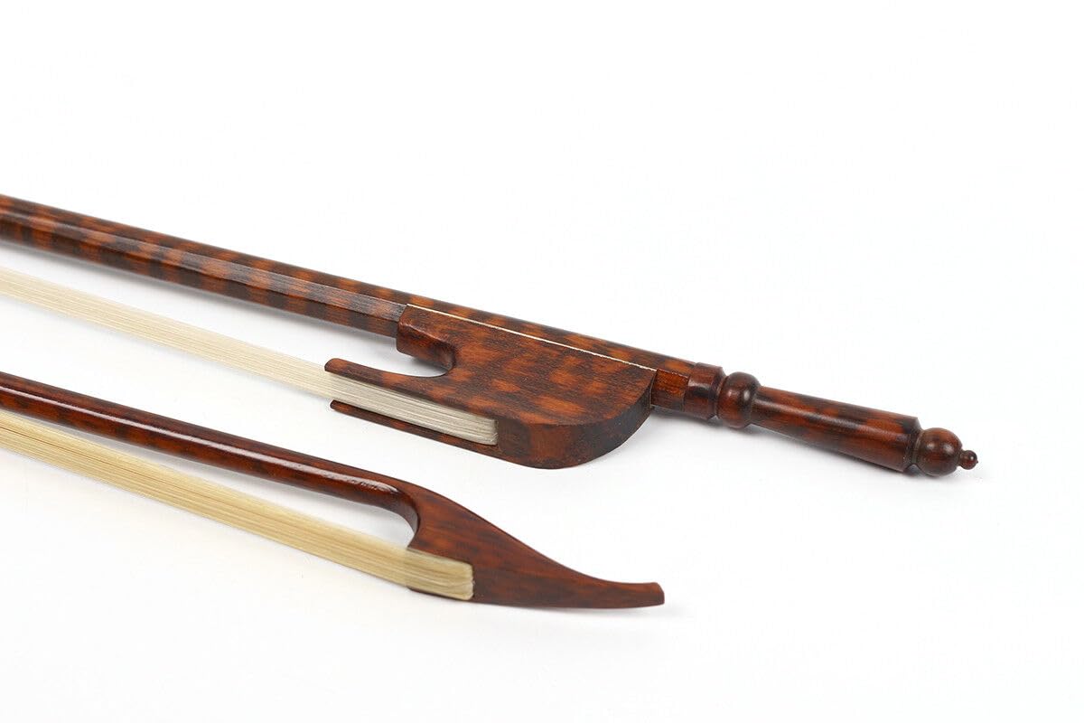 Arco para violín 4/4 de madera de serpiente, estilo barroco, ligero, bien equilibrado, pelo de caballo natural (tornillo largo)