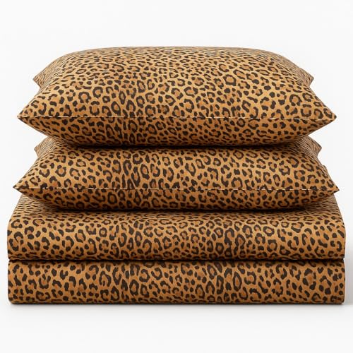 Corredocasa Completo Letto Matrimoniale in Morbida Flanella e Trapunta Invernale Made in Italy 300gr Disponibile Fantasie Zebrato e Leopardato (Leopardato, Piumone Invernale)