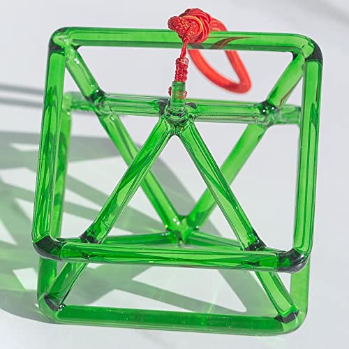 Pyramide chantante en cristal vert 10 pouces avec percuteur