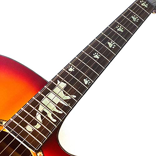 Jockomo Cat Paw / White Pearl Guitar Inlay Sticker
