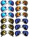 Wholesale Aviator Gold Color Frame Eyeglasses Full Mirror Lens Blue, Blue-Green, Red, Yellow -12 Pack OWL.