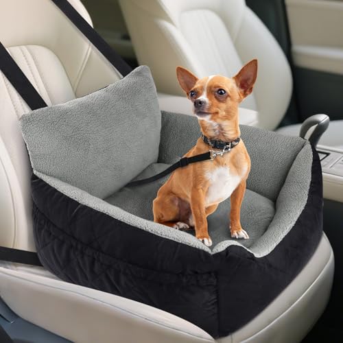 Otauoaea Seggiolino Cane Auto Taglia Piccola, 54 x 52 x 34 cm | Cuccia Cane Stabile & Morbido & Caldo in Tessuto Sherpa | Seggiolino da Viaggio per Cani con Cuscino Lavabile