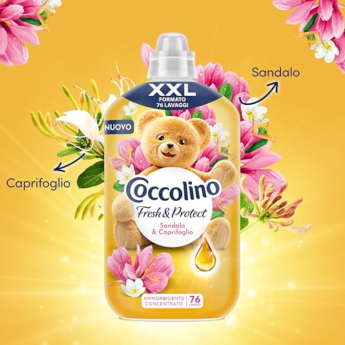 Coccolino Ammorbidente Concentrato Sandalo e Caprifoglio, Ammorbidente Lavatrice Intense Care con Tecnologia Pro-Fibre, Formato XXL Fino a 456 Lavaggi, 6 Pezzi da 1750 ml - Immagine 3