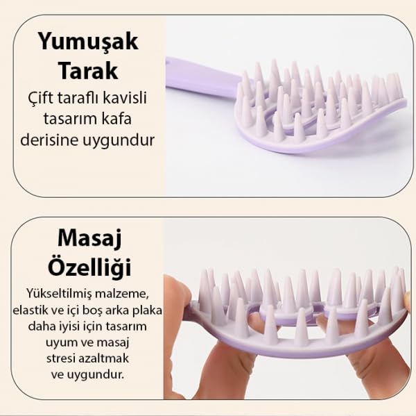 EZERE Tüm Saç Tipleri için Saç Derisi Masaj Ve Yumuşak Yıkama Tarağı