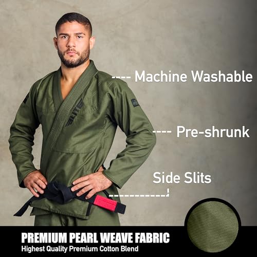 Elite Sports BJJ GI for Men IBJJF Kimono BJJ Jiujitsu GIS W/Preshrunk Fabric & Free Belt (See Special Sizing Guide)