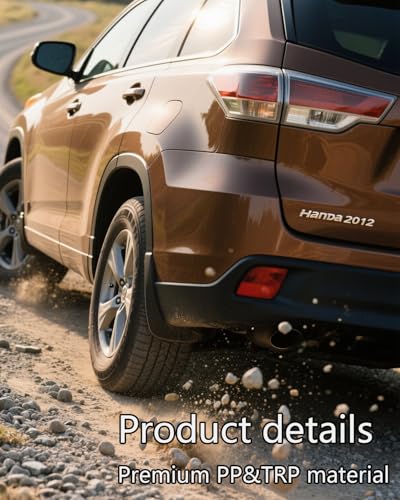 Image of Mud Flaps for Toyota Highlander 2007-2011 , Heavy Duty No-Drill Mud Guards & Splash Guards, All-Weather Protection (Set of 4)