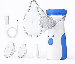 Nebulizador Portátil Sem Fio Recarregável – Silencioso e Eficiente para Crianças e Adultos | Tecnologia Ultrassônica | Inalações Rápidas, Compacto e Fácil de Usar | Alívio para Tosse, Asma e Rinite