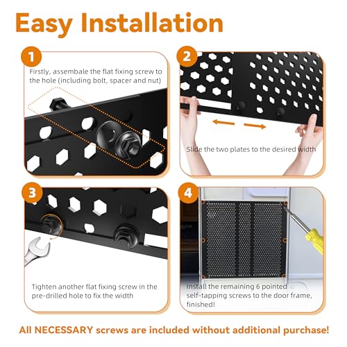 Image of RVZONE Adjustable Defender Grille RV Screen Door Protector 21.5‑35 inch for Dog