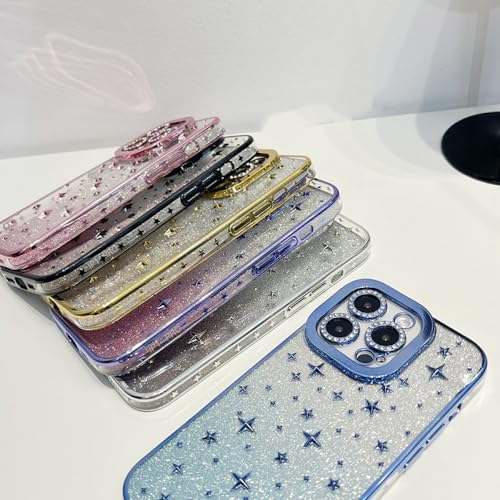 Coque iPhone 13 Pro silicone transparent anti-choc protection objectif motif pailleté stars