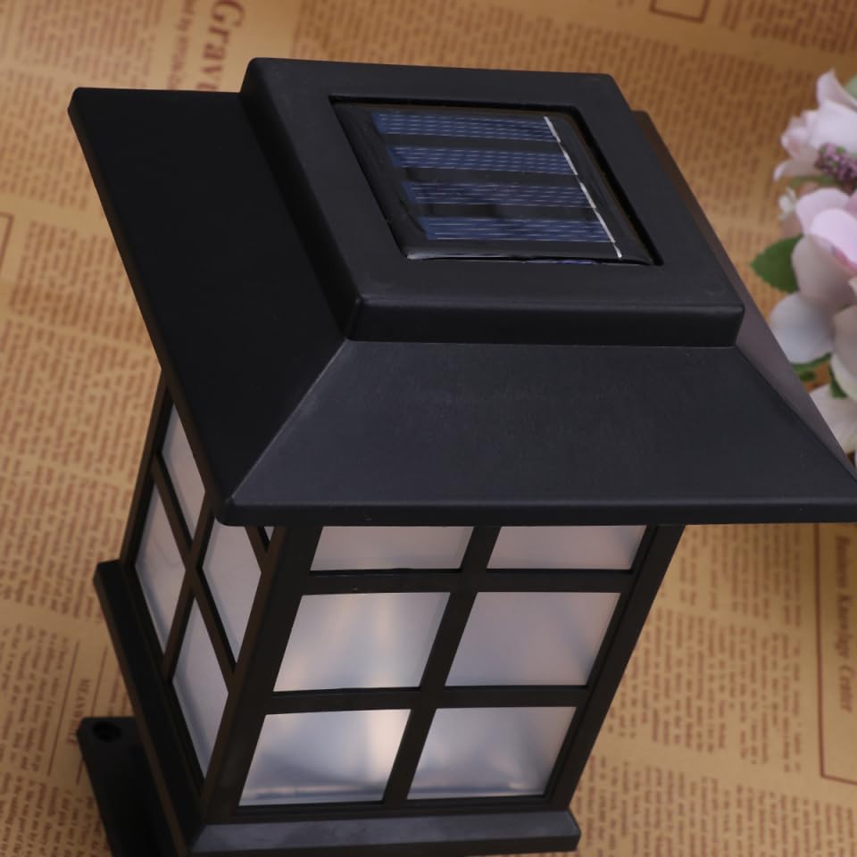 OSALADI Umweltfreundliche Solar-gartenleuchten 2er-pack Schwarze Außensäulenlampe Rasenlampe Solarbetriebene -leuchten Ip55