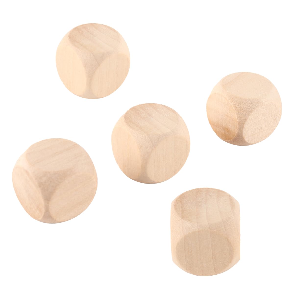 Sarini 10 Dados De Madera De 20 Mm, Redondos, Lisos, De Seis Caras, Sin Pintar, Para Enseñanza DIY, Recursos Creados, Enseñanza De Juegos.