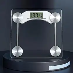 Balança Corporal Premium Digital de Vidro Temperado Transparente até 180kg com Display Automática Precisa Fitness Saúde Academia Banheiro Casa Pesagem Inteligente Peso Leve Moderna Inteligente Prática