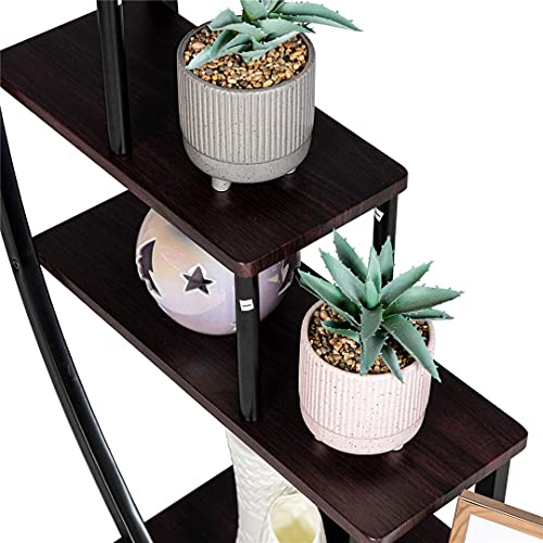 GDLF-5-Tier-Metal-Plant-Stand-Creative-Half-Moon-Shape-Ladder-Flower-Pot-Stand-Rack-for-Home-Patio-Lawn-Garden-Balcony-Holder-Black-2-Pack
