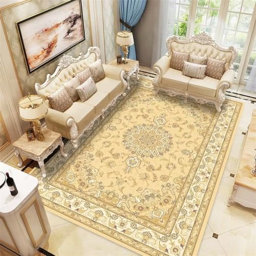 Tapis de sol 40x60cm au motif floral rétro avec texture brune lavable - 2