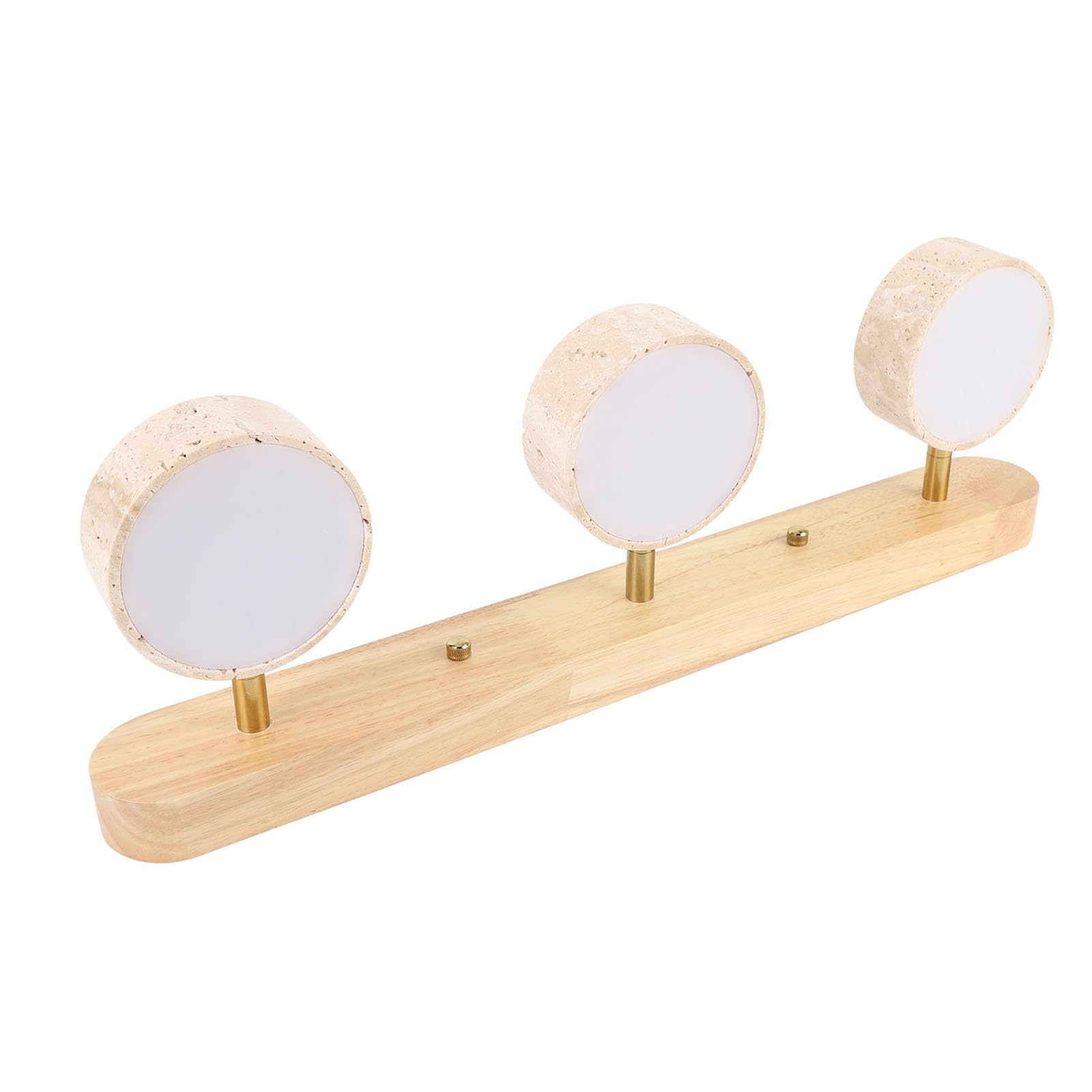 FTVOGUE Luz de Tocador de 3 Luces con Marco de Madera de Roble Macizo y Paneles de PC, Brillo Cálido para Baño, Sala de Maquillaje, Pasillo, Cocina, Vestidor