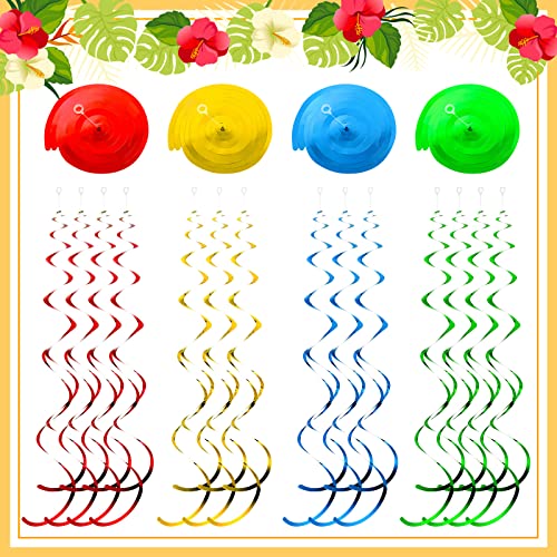 Geyee 30 Pcs Pool Party Hanging Swirl Decorations Summer Beach Birthday Party Decorations Beach Themed Ceiling Decor Foil Garland Stream For Summer Beach Theme Luau Hawaii Ceiling Party Supplies #TOP2