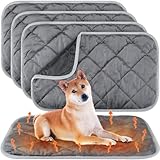 Clysee 4 Pack Self Heating Cat Pad Self Warming Dog Mat Reflects Body Heat Extra Warm Thermal Pet Pad Washable Dog Cat Bed Crate Bed Mat Blanket(Gray,45 x 28 Inch)