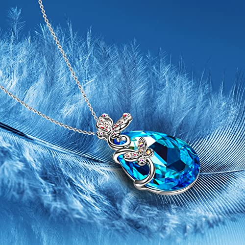 LEITON Collana da Donna con Ciondolo a Farfalla