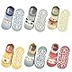 HYCLES Baby Anti-Rutsch-Knöchelsocken mit Griff 6 Paar für Jungen Mädchen Kleinkind Anti-Rutsch niedlichen Cartoon Tier Socken 1-3 Jahre