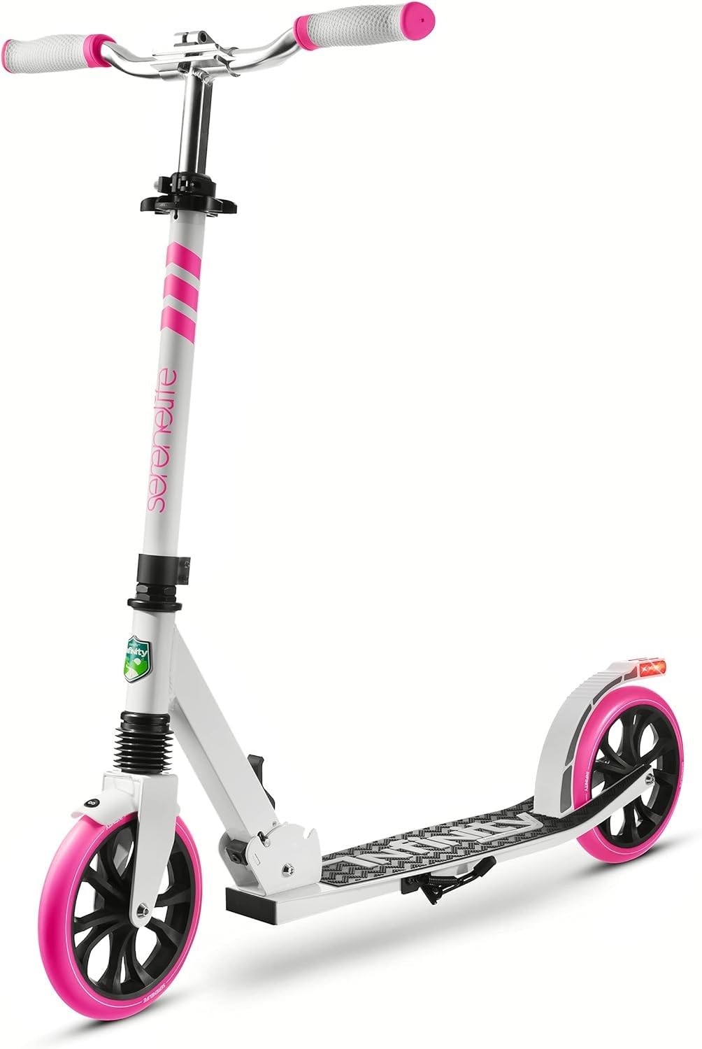 SereneLife Patinete Adolescentes, con Luces, Plegable, Ajustable, Adultos, Freno Manillar, Dos Ruedas, Barra en T, Facil maniobra
