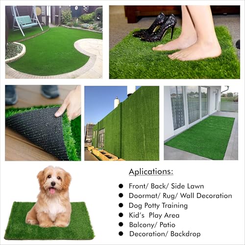 Image of Yellow Weaves High Density Artificial Grass Carpet Mat for Balcony, Lawn, Door (Green, 6.5 X 8 Feet)