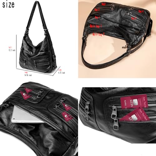 Crossbody Bag Women's Soft Wash Leather Fashion Multi Bag -1 inch Wide Adjustable Shoulder Strap2