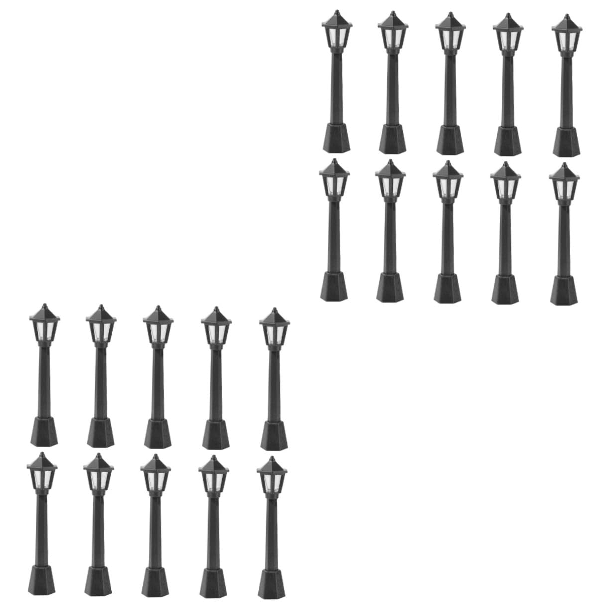 ERINGOGO 20 Pcs Micro Landscape Ornament Post Lamps Outdoor Mini Street Light Model Mini Street Lights Microscopic Model Lights Outdoor Mini Lamps Decor Miniature Lamppost Toy Room Resin.