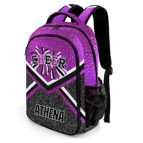 Cheer Cheerleading Purple Waterproof Backpack Shoulder Bag Shcoolbag Book Bag for Boys Girls2