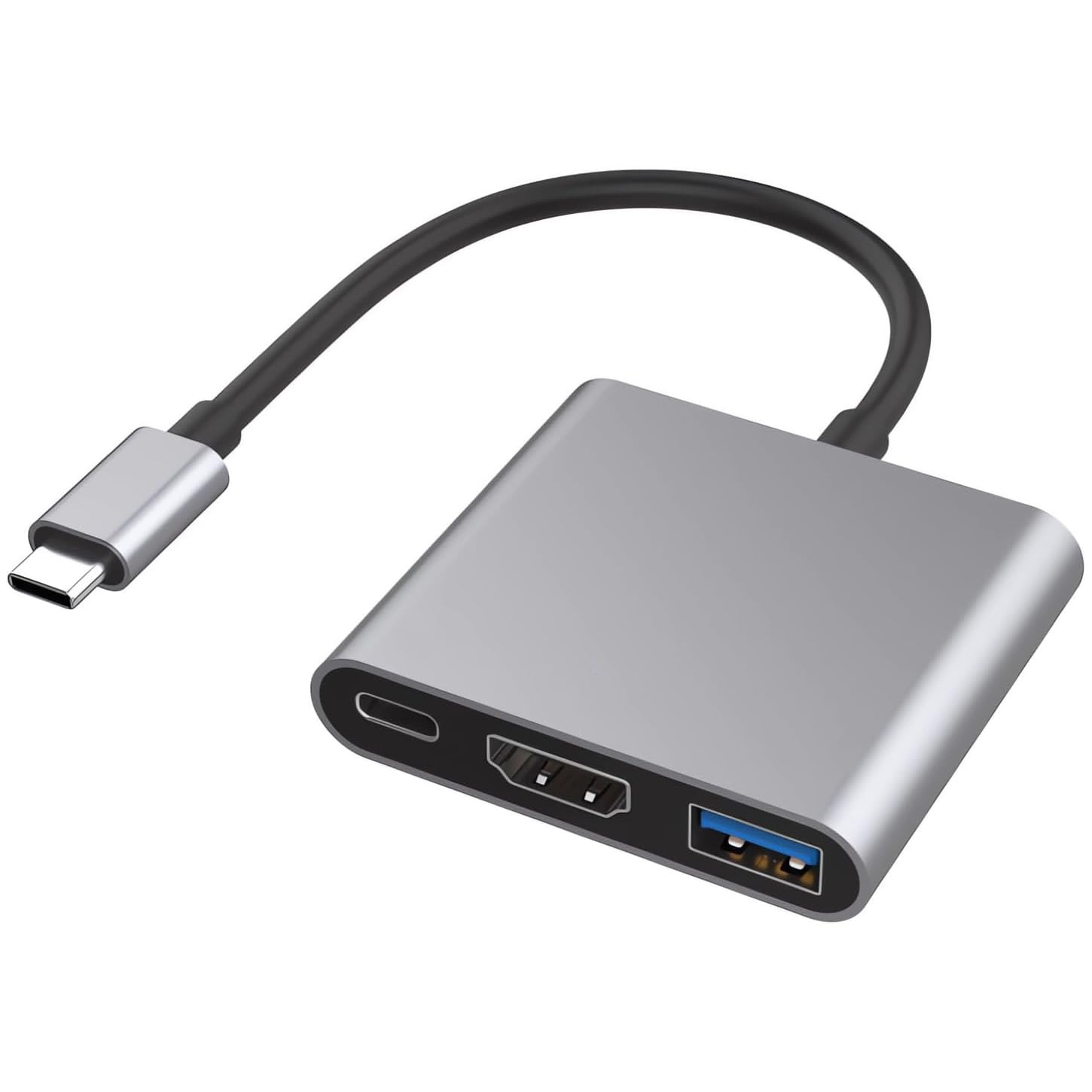 Maplin USB-C Multiport Hub Adapter, 3-in-1 with 4K HDMI @30Hz, USB-C Power Delivery PD Charging 87W, USB-A 3.1 Gen1 for MacBook Air, MacBook Pro, Dell XPS, Lenovo ThinkPad and more