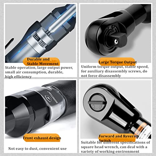 Borntun 1/2 Inch Air Ratchet Wrench Used For Car Sheet Metal,Air Conditioner Disassembly, Engine Repair And Other General Screw Fixed Operation #TOP4