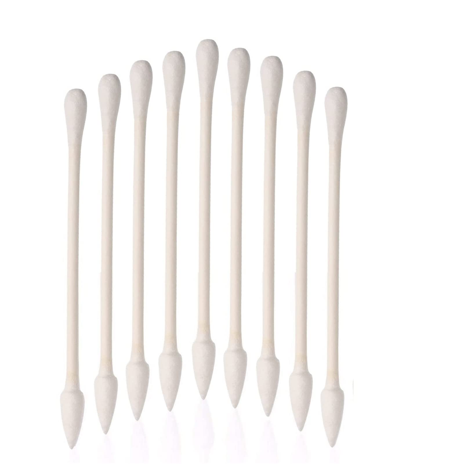 Cotton Swabs 800 Pieces, Double Precision Tips with Paper Stick, 4 Packs of 200 Pieces (Round+Pointed Shape)