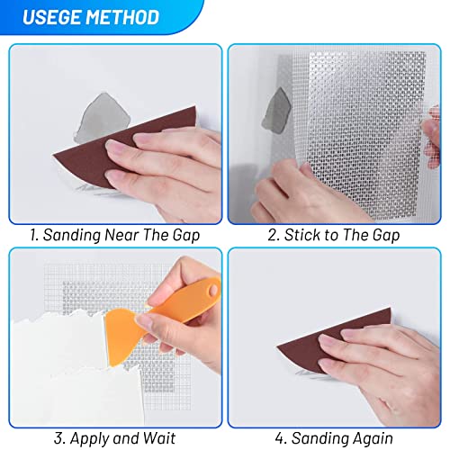 Ranekie 14 Pack Drywall Repairs Patch, 4/6/8 Inch Drywall Repair Kit with Extended Self-Adhesive Mesh,Large Hole Patch Repair for Drywall,Heavy Duty Dry Wall Hole Repair Patch