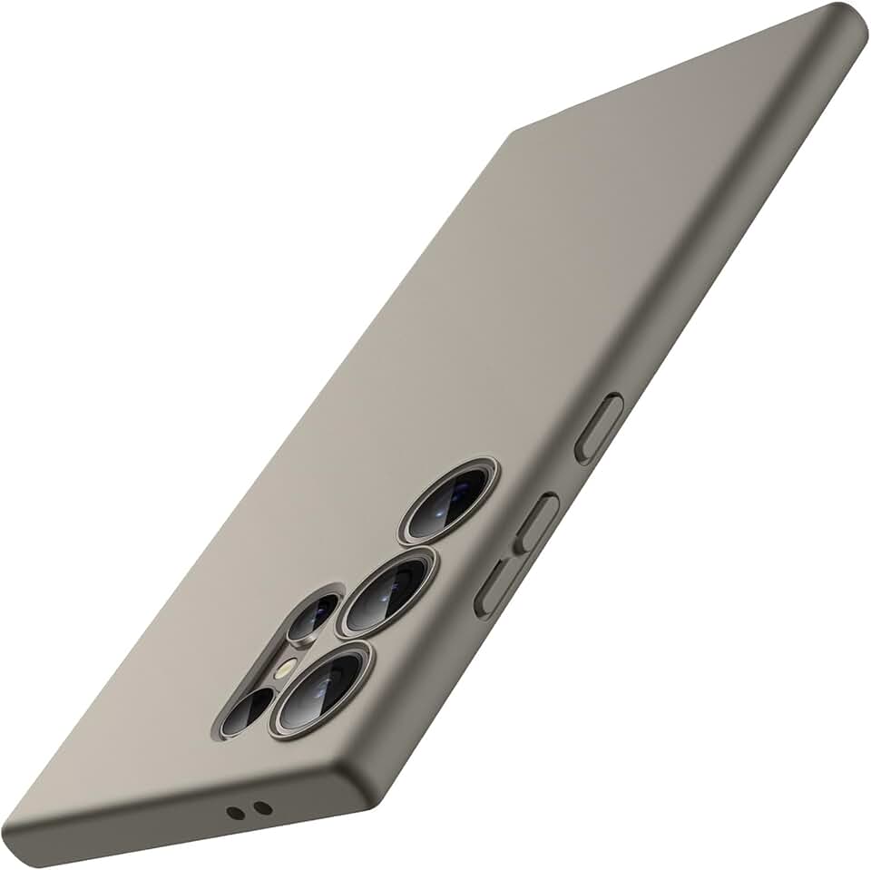 JETech Capa Fina Fit para Samsung Galaxy S24 Ultra 5G, Proteção Total da Lente da Câmera, Case Protetora Fina de TPU Macio para Telefone, Acabamento Fosco, à Prova de Choque (Titânio Cinza)