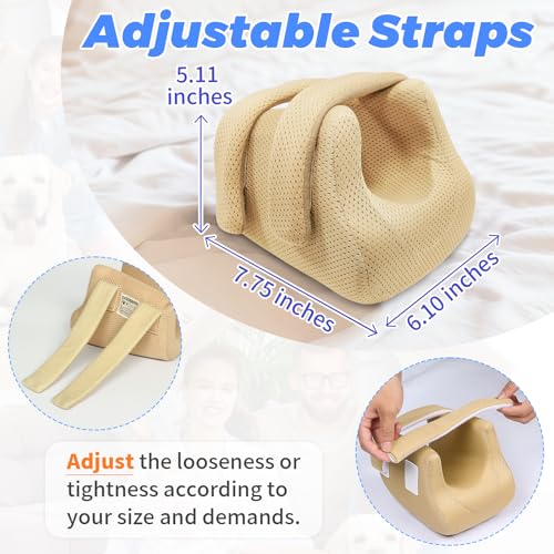 Image of 3D Compact Heel Protectors for Pressure Sores & Bed Sore Relief, Foot Elevation Pillow for Bedridden Patients, Heel Cushion for Post-Surgery Recovery, Ankle Support Foot Wedge Pillow to Reduce Pressure (Khaki 1 pc)