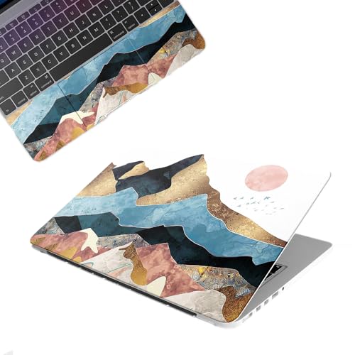 Image of Galaxsia The Mountains Top+Wrist Pad Vinyl Laptop Skin /Sticker /Cover Upto 15.6 Inches Laptops Laminated-Removable-HD Quality Compatible for Hp-Dell-Sony-Lenovo-Asus etc.(15x10 Inches)