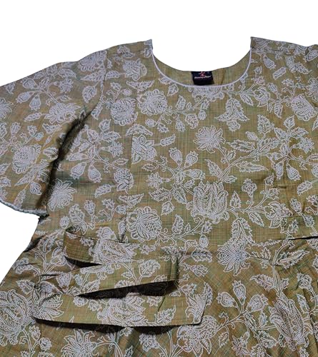 Image of DUMMY SHAPE Feeding Kurtis for Women Cotton Rayon | Printed Pregnancy Flare Kurta with Nursing Zippers to Pre & Post Partum | Maternity Dresses | Gifts for Pregnant Woman