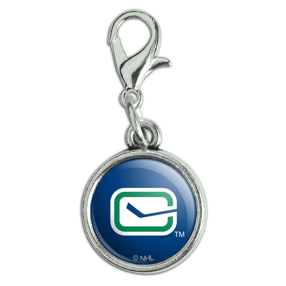 GRAPHICS & MORE NHL Vancouver Canucks Logo Antiqued Bracelet Pendant Zipper Pull Charm with Lobster Clasp