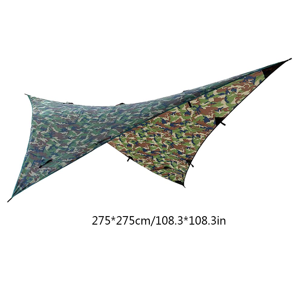 1 szt. zewnętrzny przenośny przeciwdeszczowy hamak namiot plandeka schronienie kamuflaż 275 * 275 cm (wzór sportowy)