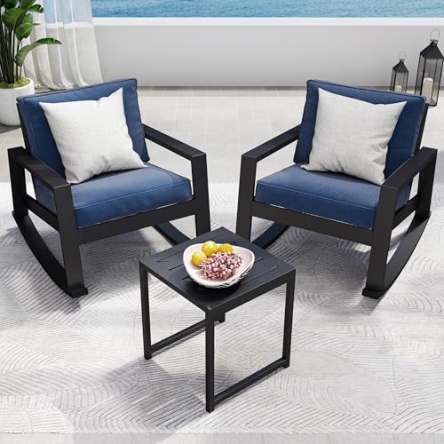 Oversized Aluminum Rocking Chair Set