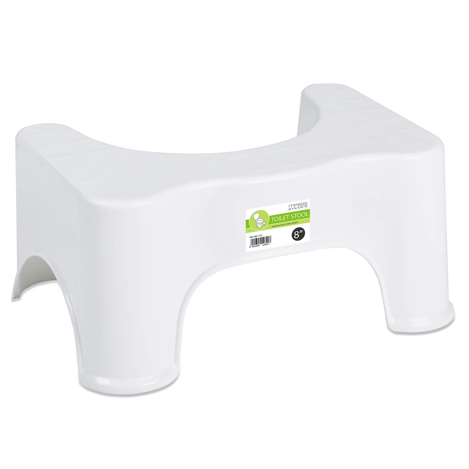 Squatting Toilet Stool Non-Slip Bathroom Squat Aid Stool Proper Toilet Posture Footstool 8" Standard (Pack of 2)