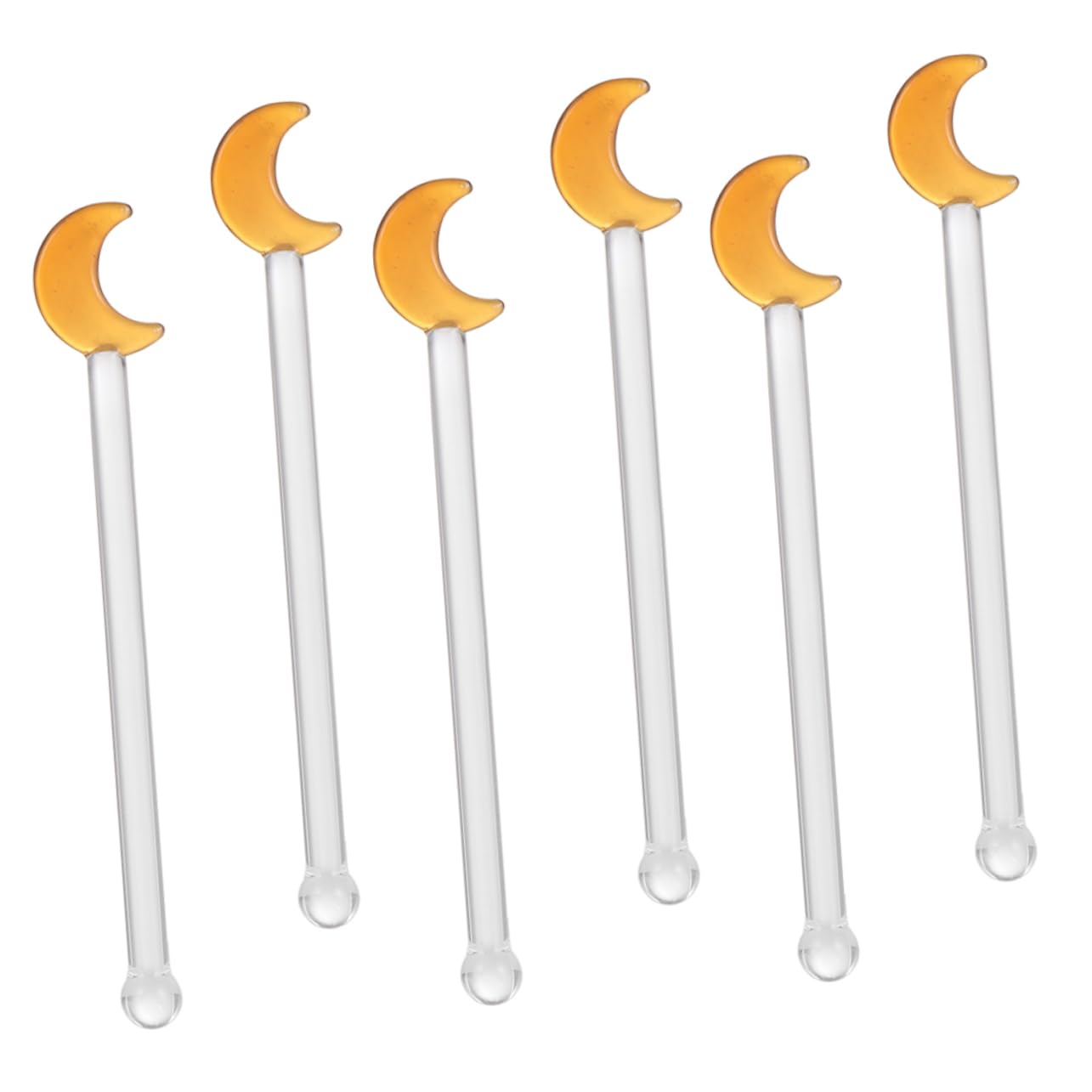 COLLBATH 6Pcs Transparent Glass Mixing Rods Creative Wine Stirrers for Home Bakery Bar Shop Easy to Use Ergonomic Design Compact Safe Healthy