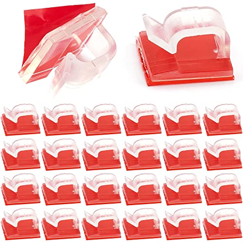 100 Piezas Clips para Cable Auto-adherentes Transparente Organizador de Cables Mini Clips para Oficina y Hogar