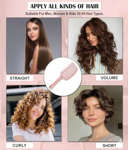Image of Lobe Miracle Painless Detangling Hair Brush - Professional Hairbrush for Frizz-Free Curly & Straight Hair - Portable & Lightweight Comb for Smooth Hair, Reduced Breakage & Salon Styling