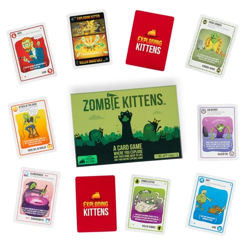 Image of Exploding Kittens - Zombie Kittens - 2-5 Players - Ages 7+ - 15 Minutes to Play - High Stakes Zombie Card Game - Ideal for Party, Family Game Night, Kids and Adults