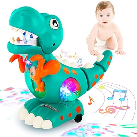 Dinosaur Toys for Boys,Baby Crawling Toys with Musical Cool Light,Interactive Toy for Boys Girl Kids 3 4 5 Years Old Christmas Birthday Gift Cover