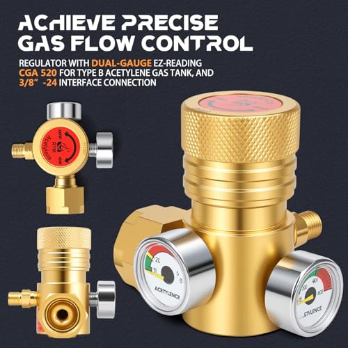 Image of Air Acetylene Torch kit With Ignite Button Extreme Swirl Flame Turbo Torch For for plumbing, HVAC and quenching application
